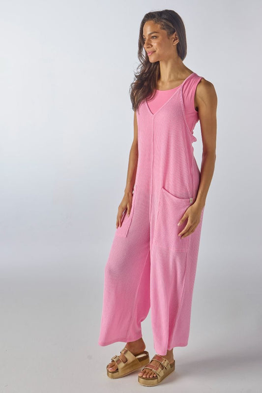 Solid Ribbed Knit Tank Jumpsuit by Simply Southern