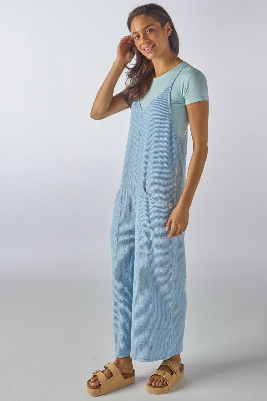 Solid Ribbed Knit Tank Jumpsuit by Simply Southern