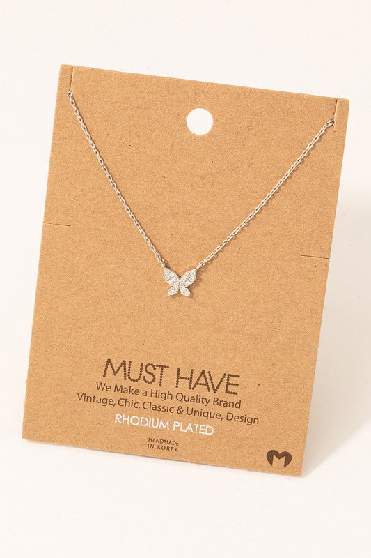 Sparkle Filled In Butterfly Must Have Necklace