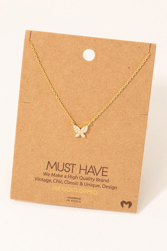 Sparkle Filled In Butterfly Must Have Necklace