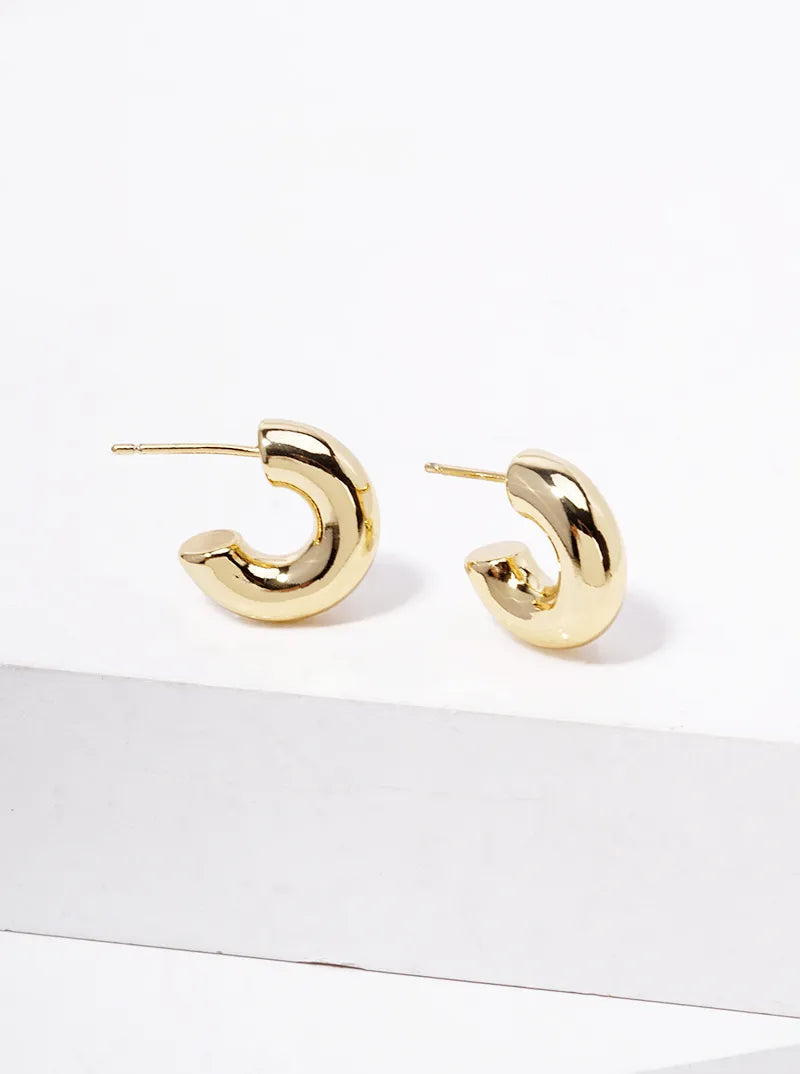 Shiny Huggie Hoop Earring