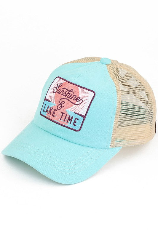 Sunshine & Lake Time Criss Cross Pony Hat