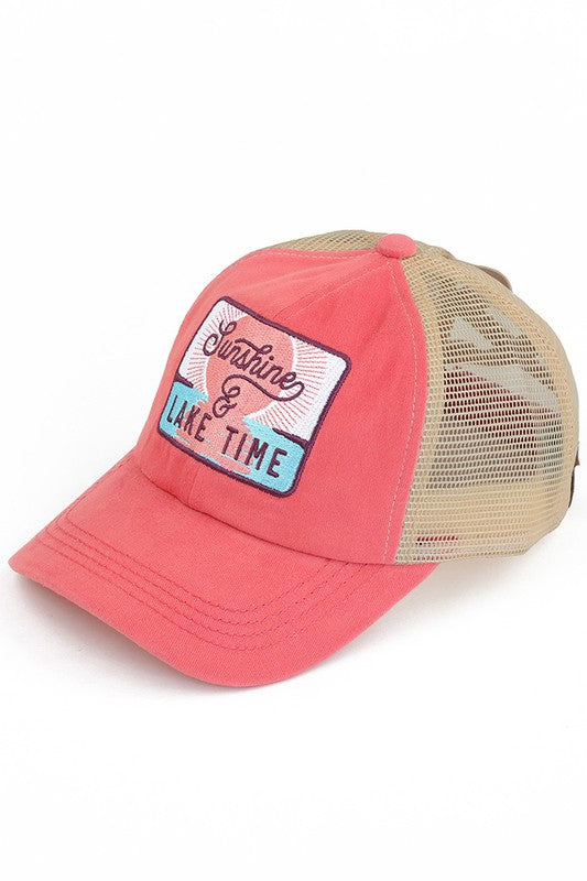 Sunshine & Lake Time Criss Cross Pony Hat