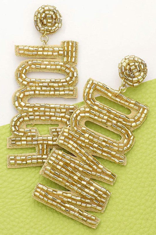 Seed Bead Touch Down Earring