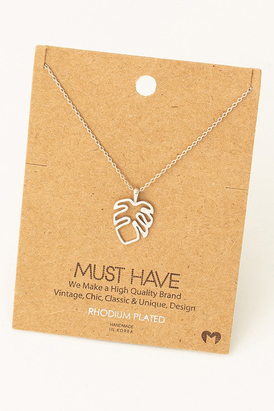 Open Monstera Leaf Must Have Necklace