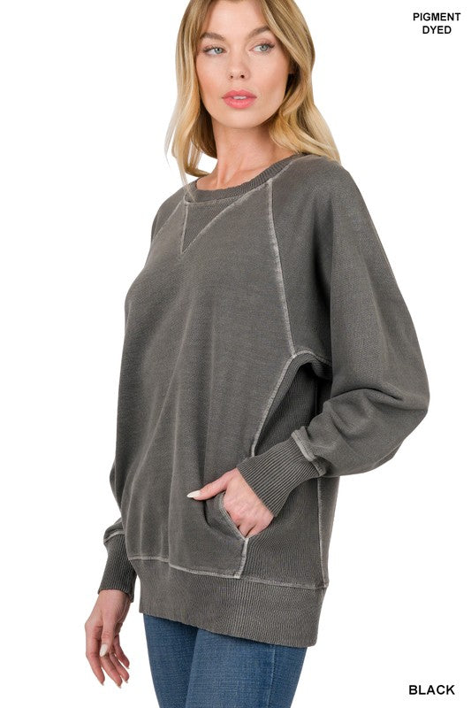 Solid Pigment Dyed Sweatshirt