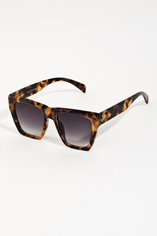Flat Square Acetate Frame Sunglasses