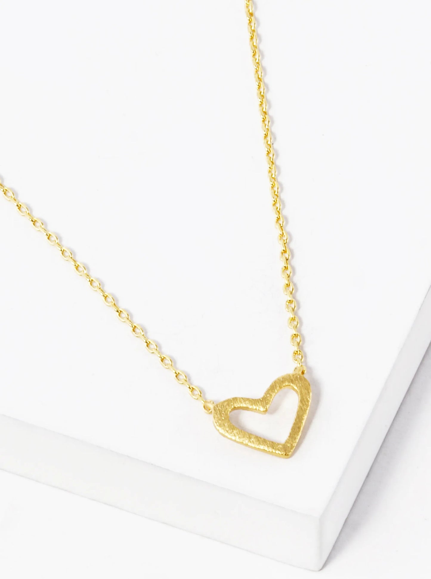 Dainty Open Heart Pendant Necklace