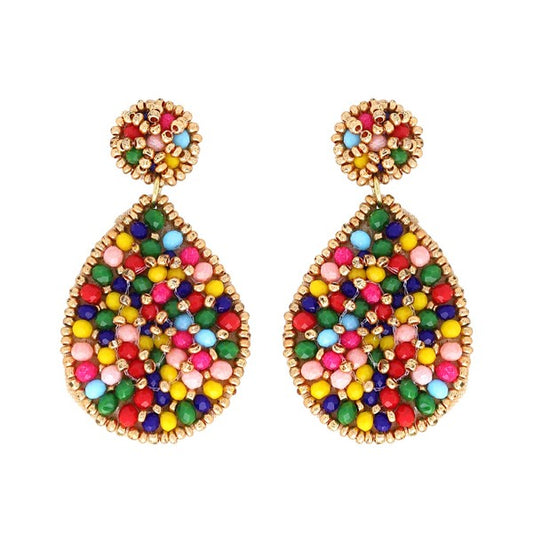 Seed Bead Teardrop Earrings