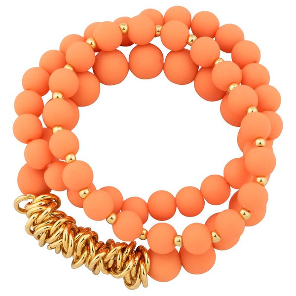 Gold Disk & Beaded Bracelet Set