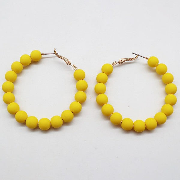 Beaded Hoop Latch Back Earring
