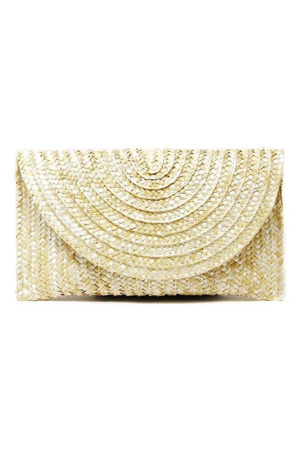 Straw Woven Envelope Clutch Bag