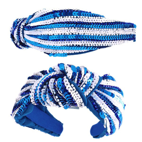 Sequin Stripes Knot Headband