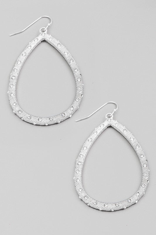 Rhinestone Studded Teardrop Earring