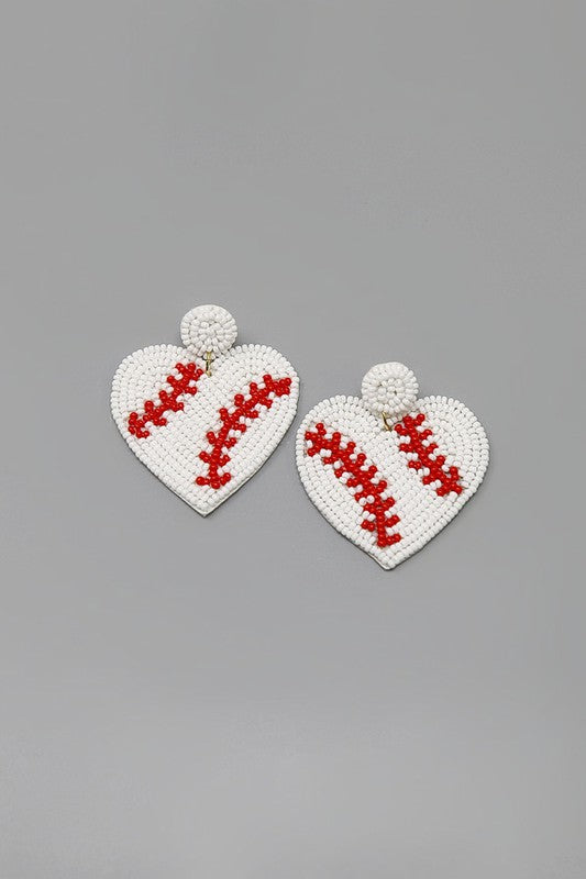 Heart Seed Bead Sport Earring