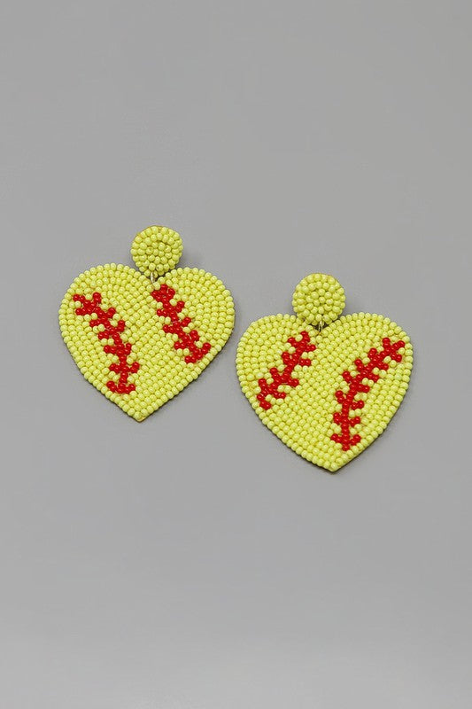 Heart Seed Bead Sport Earring