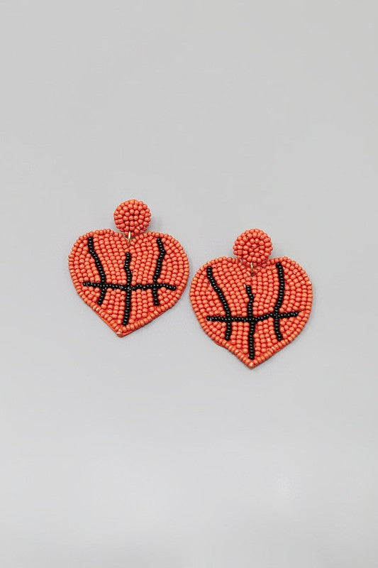 Heart Seed Bead Sport Earring