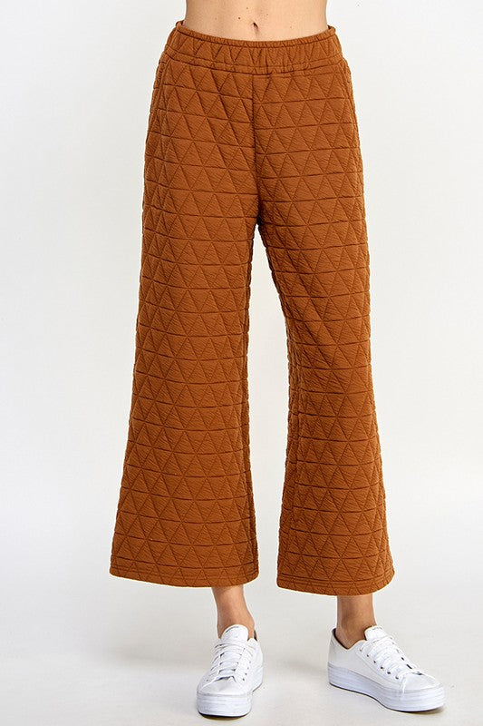 Quilted Crop Wide Leg Pant