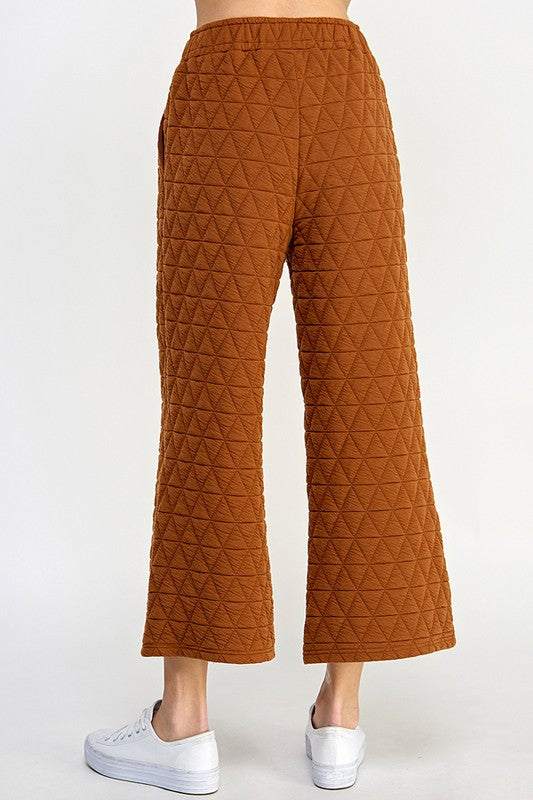 Quilted Crop Wide Leg Pant