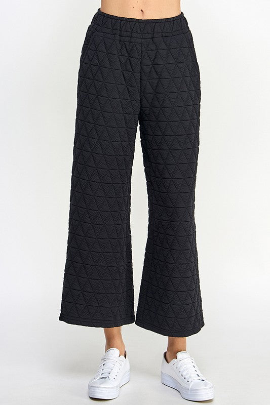 Quilted Crop Wide Leg Pant