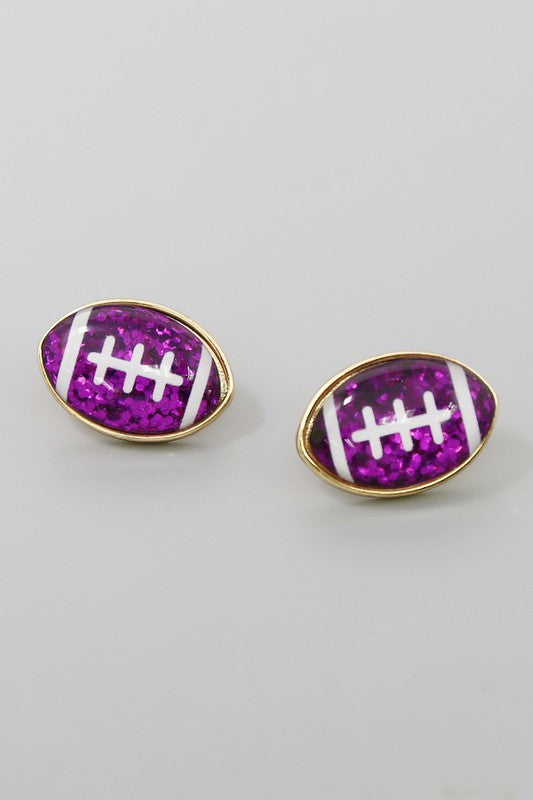 Football Glitter Large Stud Earring