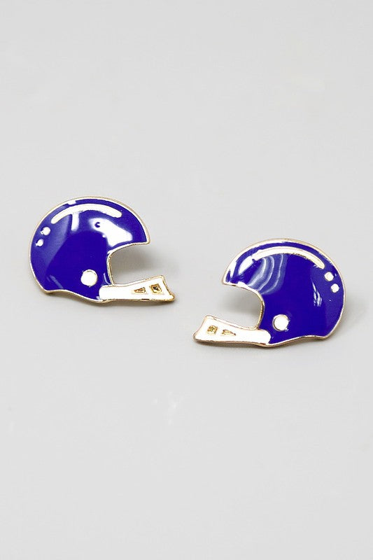 Football Helmet Enamel Stud Earring