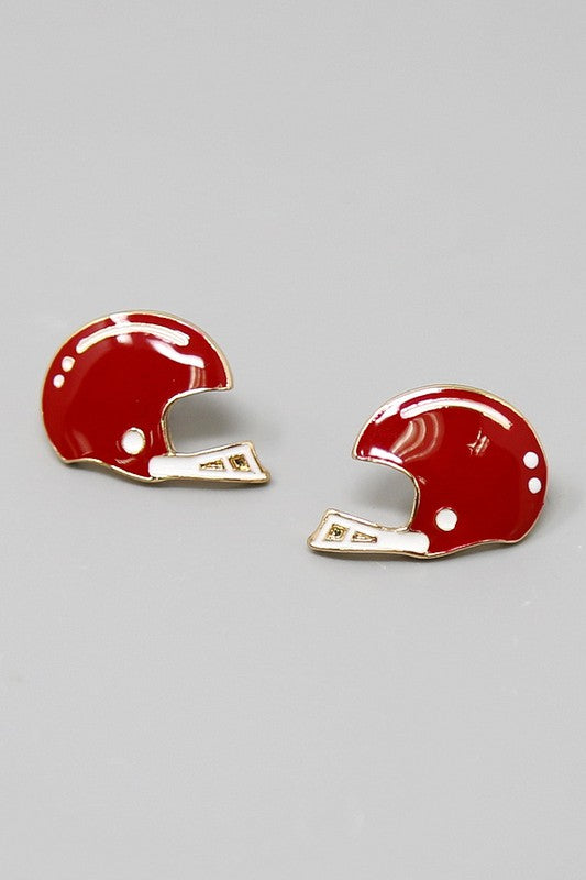 Football Helmet Enamel Stud Earring