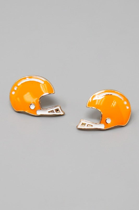 Football Helmet Enamel Stud Earring