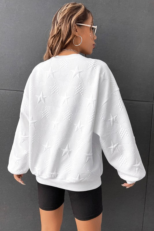 Star Textured Sweatshirt
