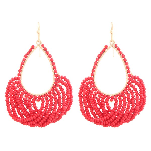Beaded Layered Teardrop Chandelier Earring