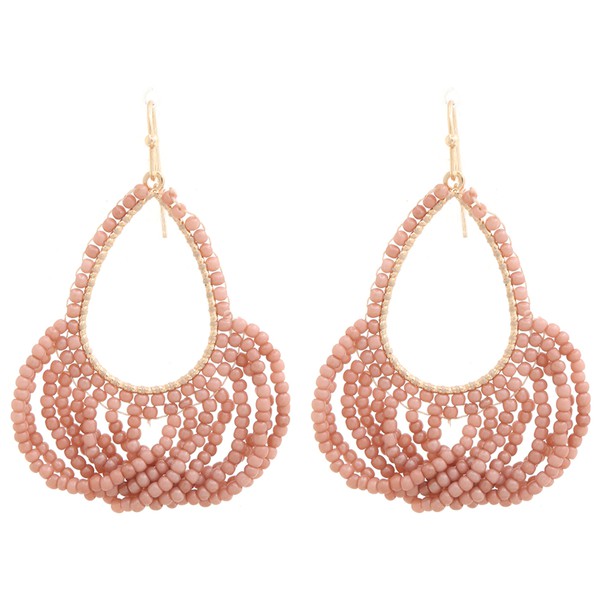 Beaded Layered Teardrop Chandelier Earring