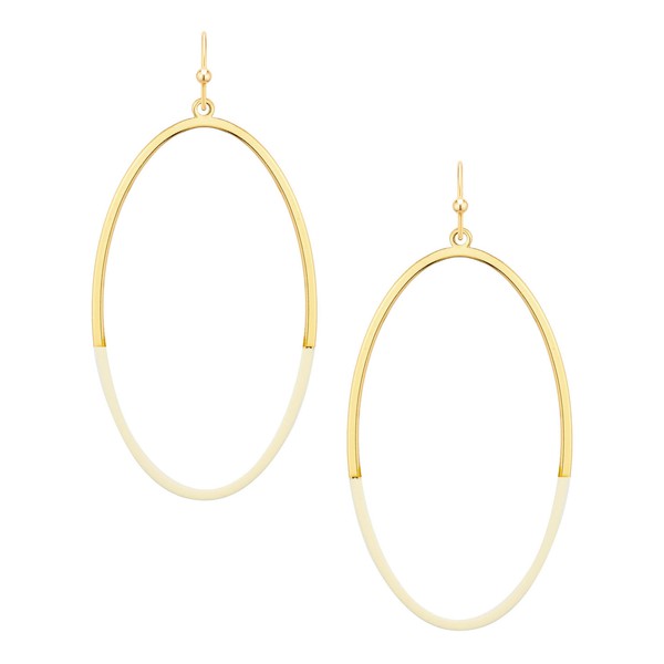 Color Dipped Thin Oval Earring