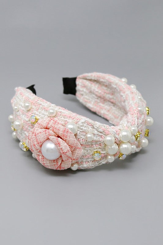 Flower & Pearl Embellished Headband