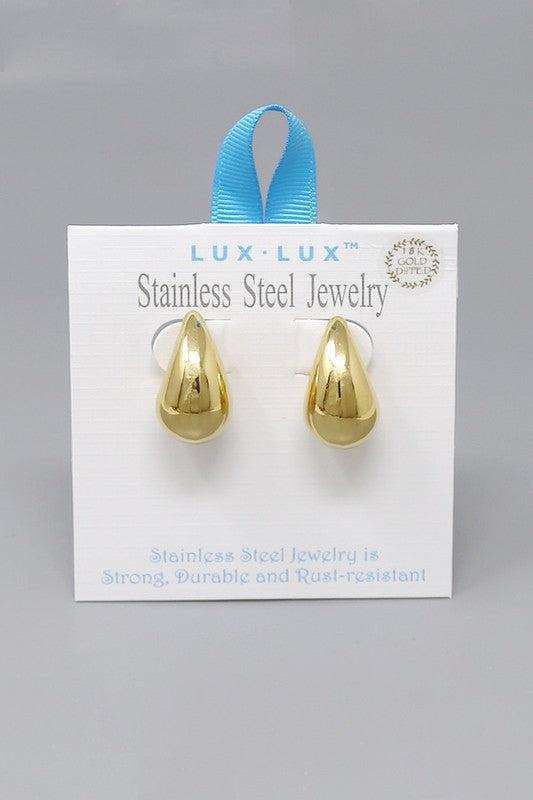 Stainless Steel Teardrop Stud Earring
