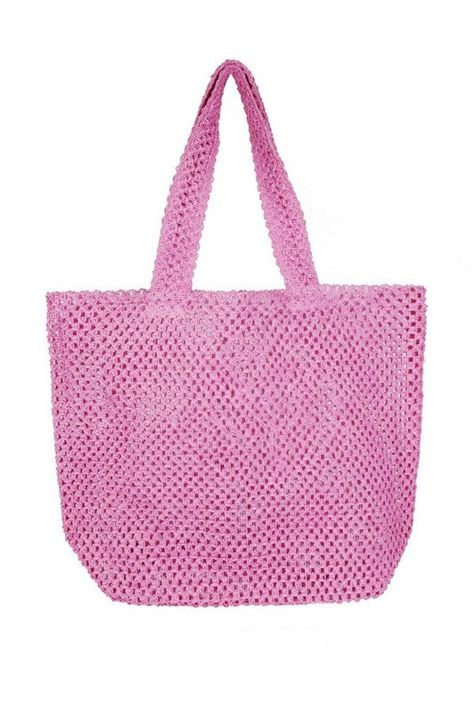 Solid Crochet Straw Bag