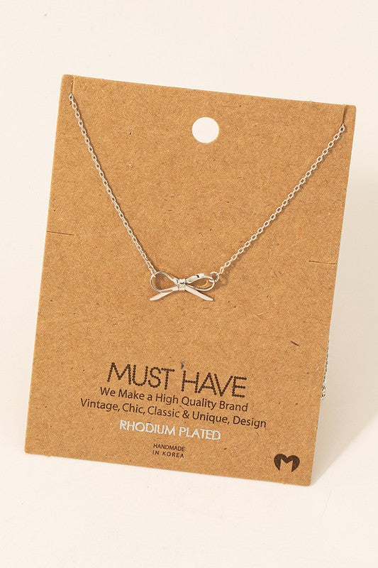 Small Wire Bow Must Have Necklace