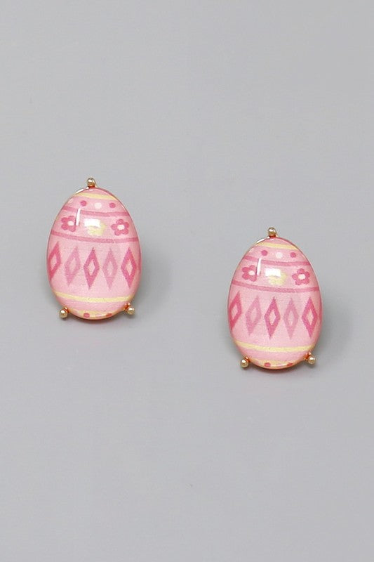 Acrylic Easter Egg Stud Earring
