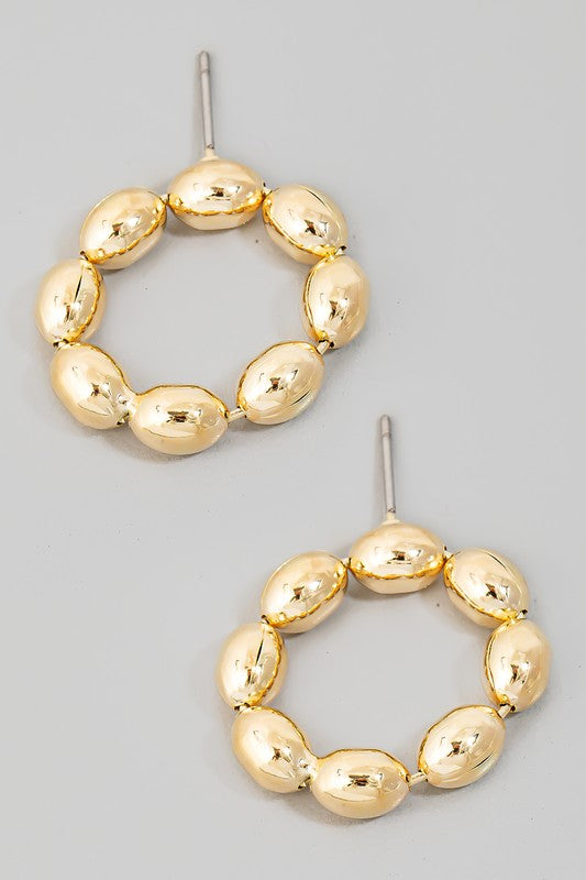 Segmented Circle Post Stud Earring-Gold