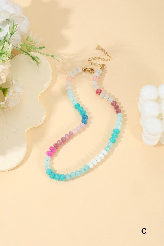 Natural Gemstone Colorful Beaded Necklace