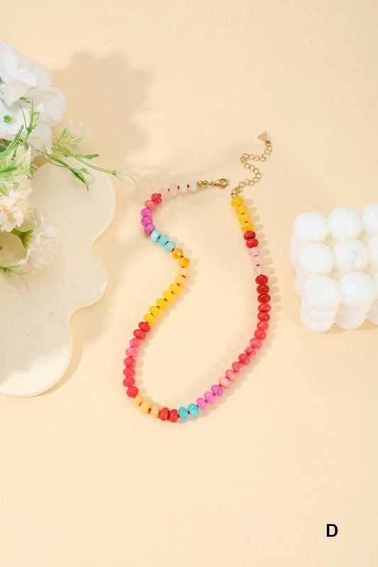 Natural Gemstone Colorful Beaded Necklace