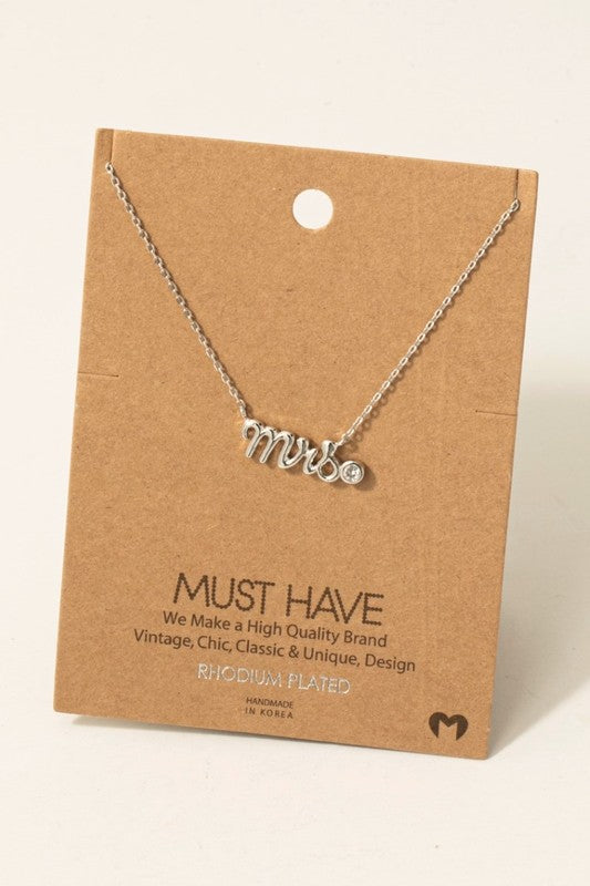 Mrs. CZ Round Charm Must Have Necklace