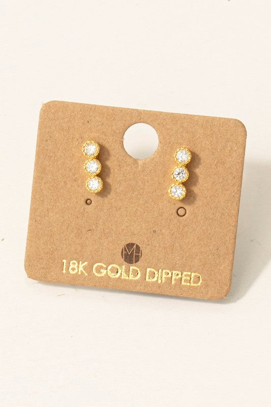 CZ Triple Circle Stud Must Have Earring