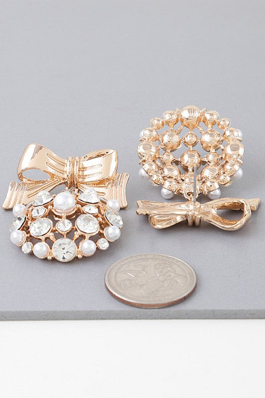 Jeweled Medallion Ribbon Drop Earring