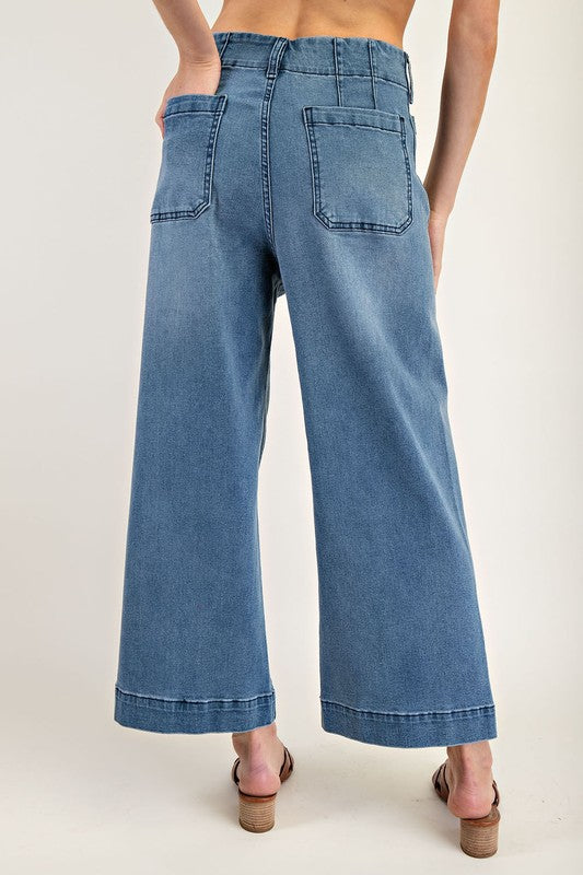 Straight Leg Patch Pocket Denim Pant