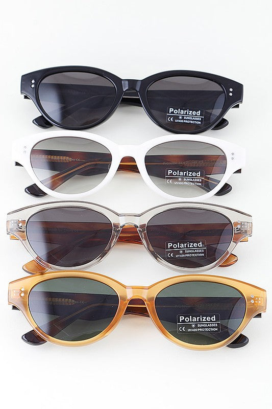 Polarized Two Tone Oval Sunglasses
