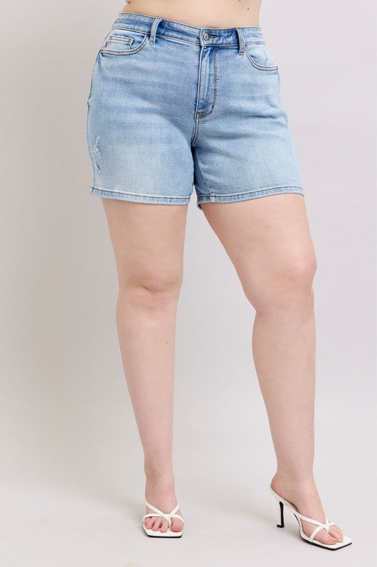 Medium Rise Vintage Wash Dad Shorts