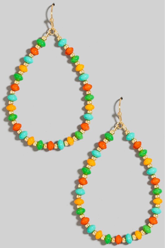 Glass Beaded Teardrop Earring