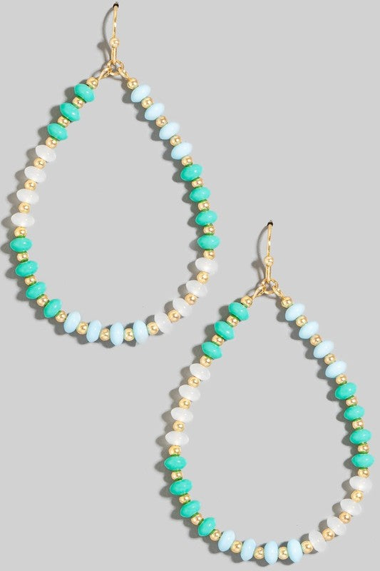 Glass Beaded Teardrop Earring