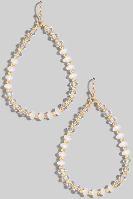 Glass Beaded Teardrop Earring
