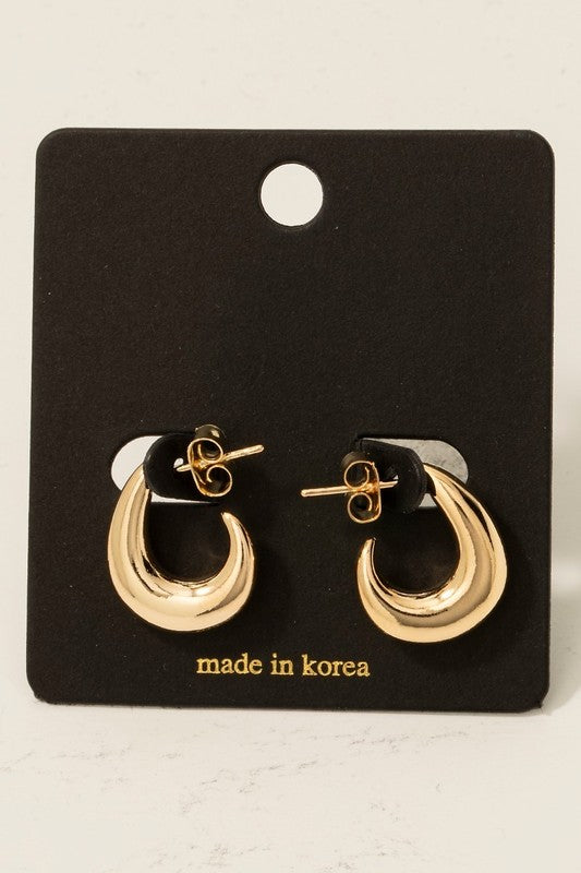 Metal Small Curl Hoop Earring